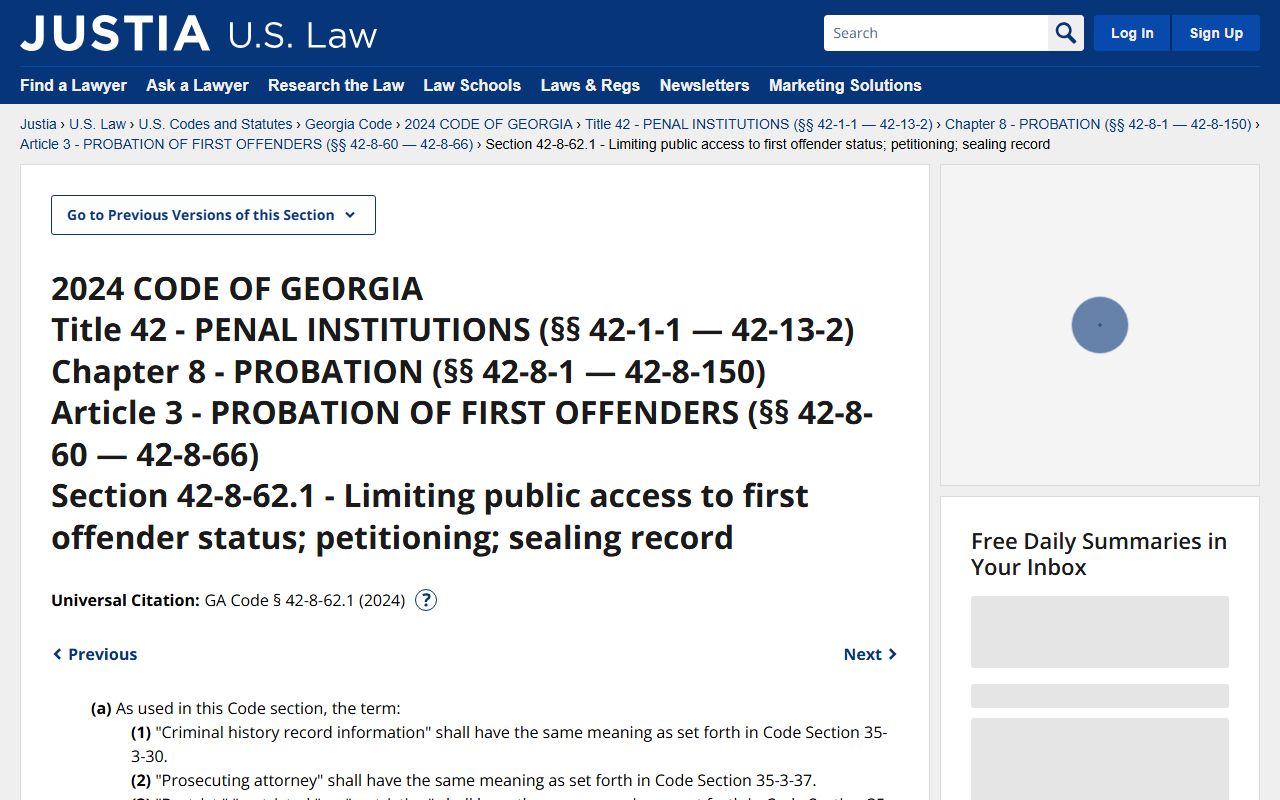 Gordon County criminal court records Georgia first offender sealing statute