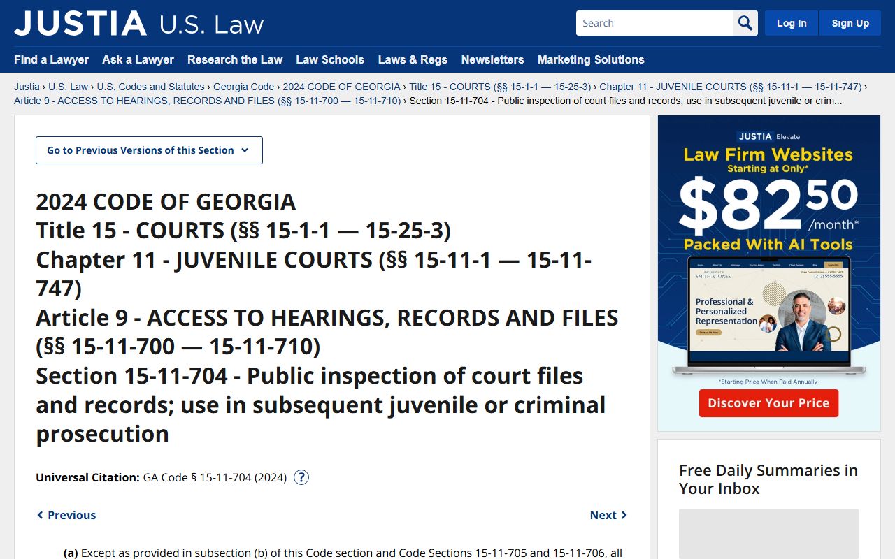 Gordon County criminal court records Georgia juvenile records statute