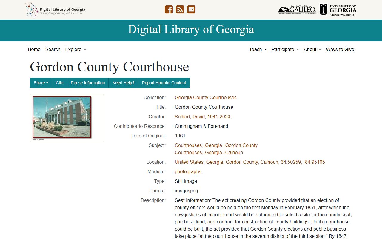 Gordon County inmate records courthouse context