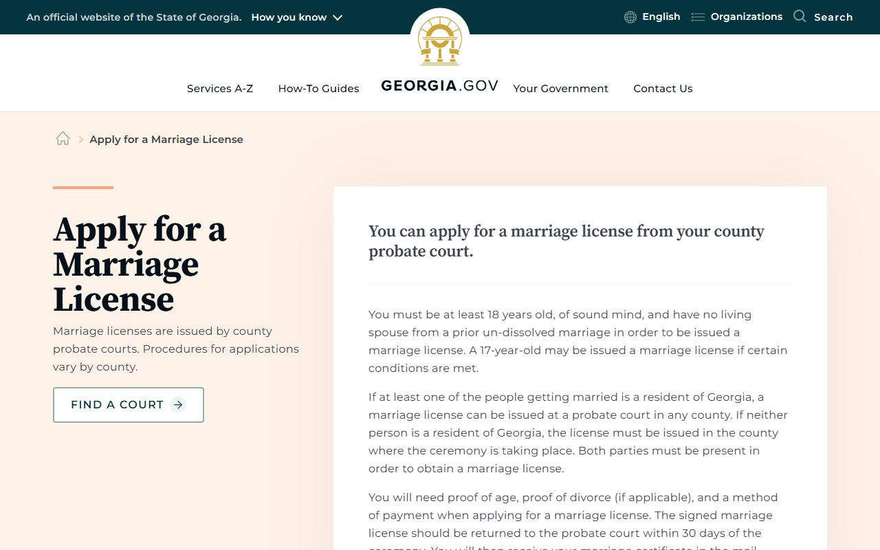 Gordon County marriage records Georgia.gov marriage license guidance
