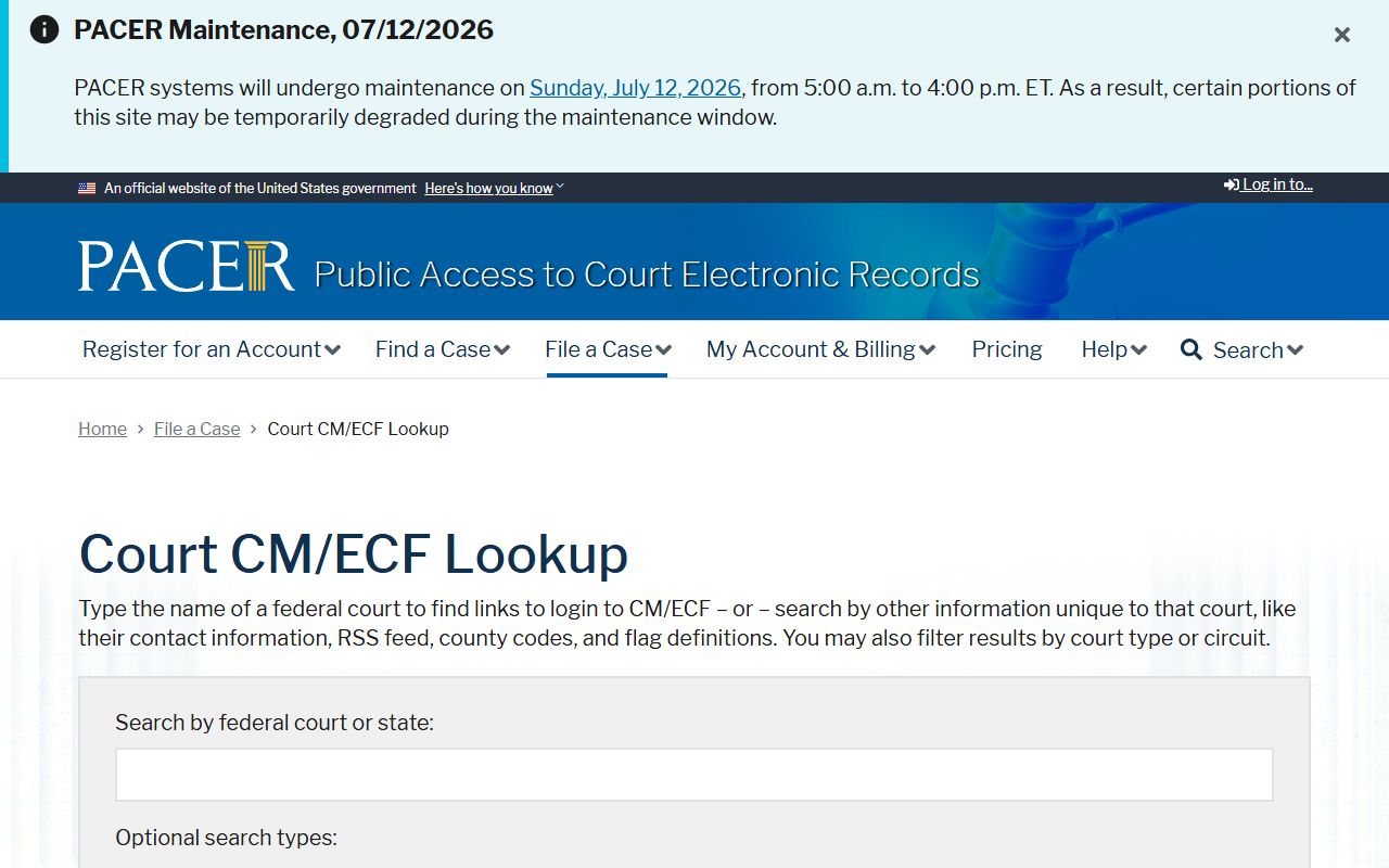 Gordon County probate records CM ECF court lookup context