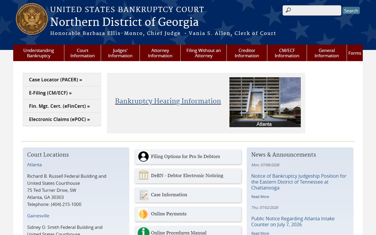 Gordon County probate records Northern District bankruptcy court context