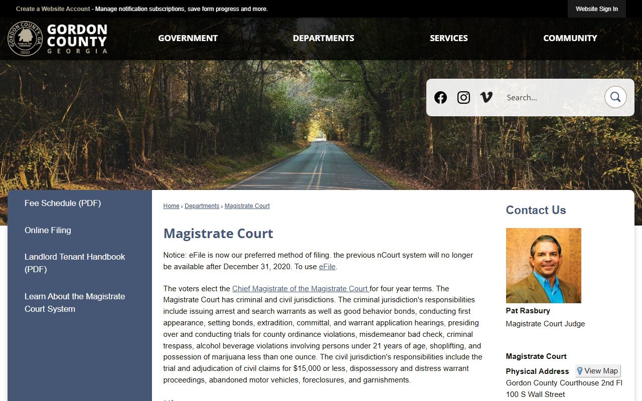 Gordon County warrant records Magistrate Court warrants and first appearances
